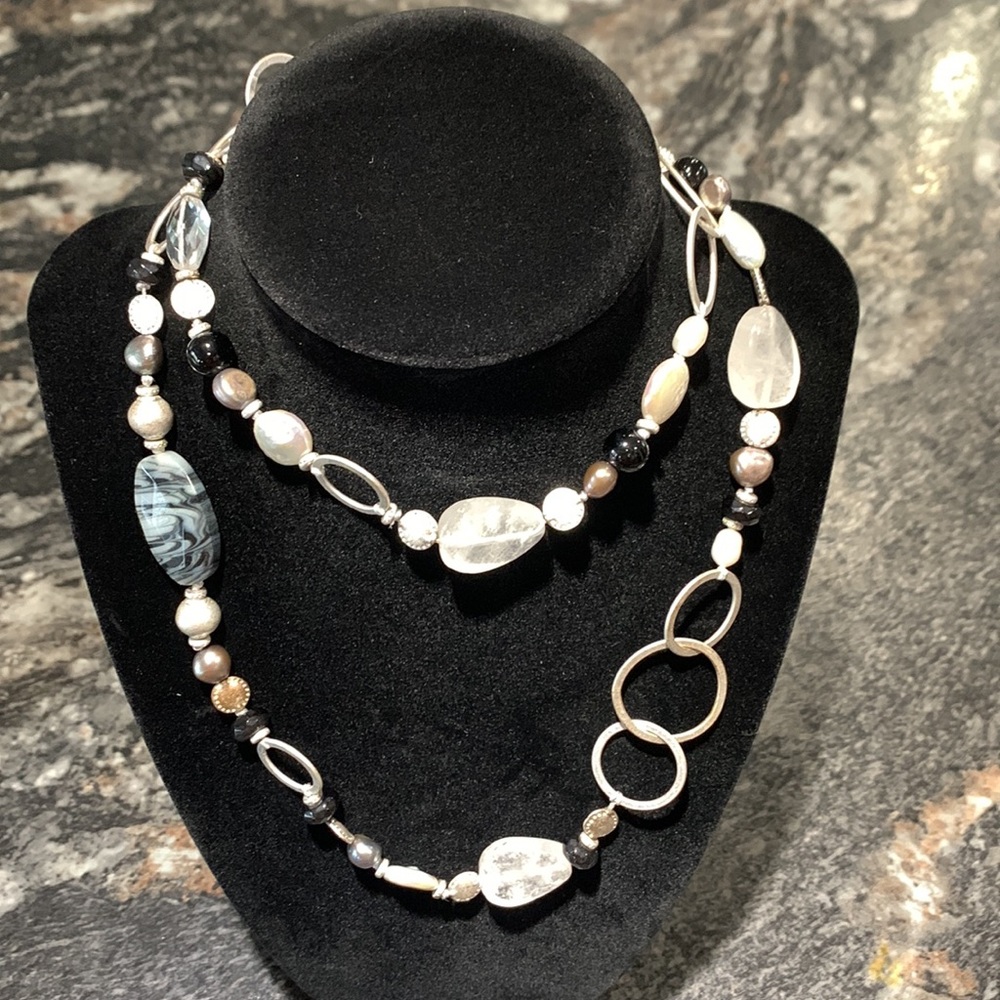 STELLA & DOT precious stone & metal necklace - Picture 9 of 9